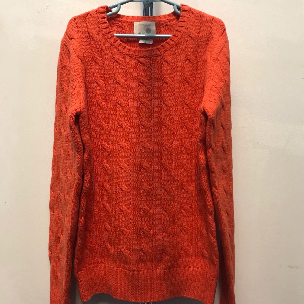 Crew Cuts by J CREW Orange Cotton Sweater Sz 12